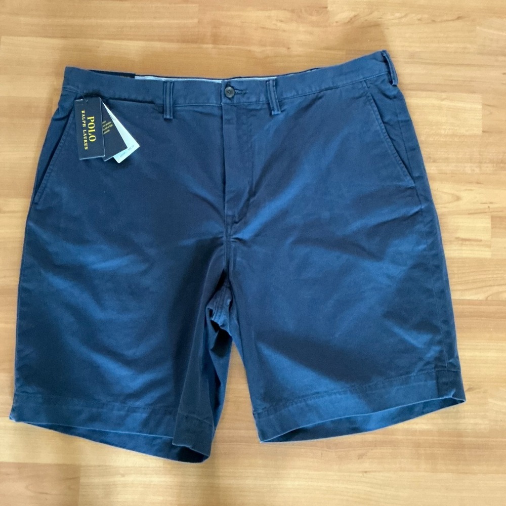 Polo Ralph Lauren Chino Shorts 38 Navy Stretch Classic Fit NWT Cotton Twill